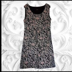 SkunkFunk Reversible Sheath Floral Black Red Tan Dress/Black Dress